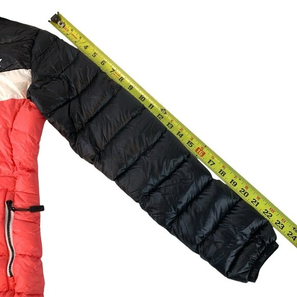 Swix Down Feather Hooded Puffer Jacket Size XS Quilted Full Zip Colorblock - Picture 12 of 13